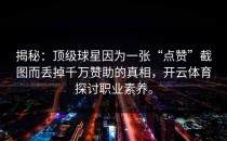 揭秘：顶级球星因为一张“点赞”截图而丢掉千万赞助的真相，开云体育探讨职业素养。